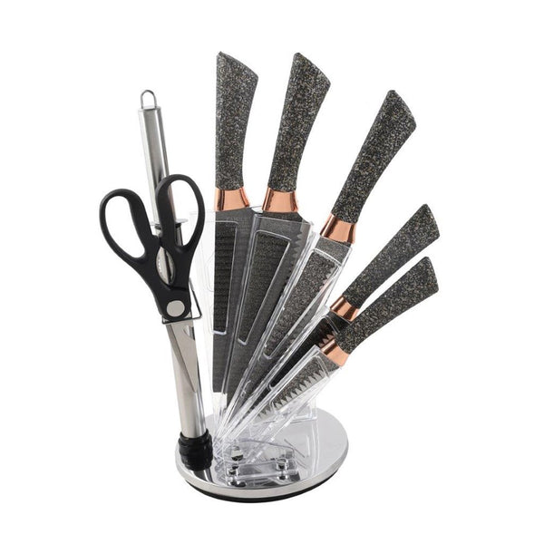 Premium Quality Stainless Steel Chef Kitchen Knife Set of 7 Pcs Metallic Grey Handle (Ctn Box 12 units)