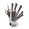Premium Quality Stainless Steel Chef Kitchen Knife Set of 7 Pcs Metallic Grey Handle (Ctn Box 12 units)