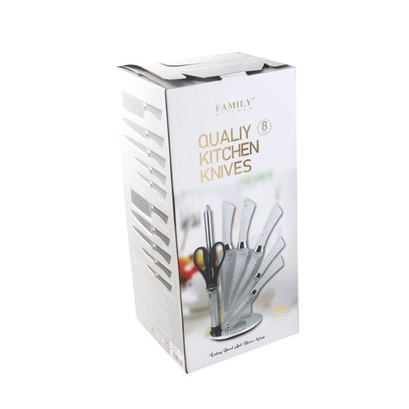 Premium Quality Stainless Steel Chef Kitchen Knife Set of 7 Pcs Metallic Grey Handle (Ctn Box 12 units)