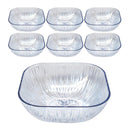 Sky Blue Engraved Pattern Dish Bowl and Glass Serving Bowl Set of 7 Pcs 20*8cm 
10*5.5cm (Ctn Box 8 units)