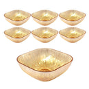 Gold Engraved Pattern Dish Bowl and Glass Serving Bowl Set of 7 Pcs 20*8cm 
10*5.5cm (Ctn Box 8 units)