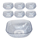 Sky Blue Engraved Pattern Dish Bowl and Glass Serving Bowl Set of 7 Pcs 20*8cm 
10*5.5cm (Ctn Box 8 units)
