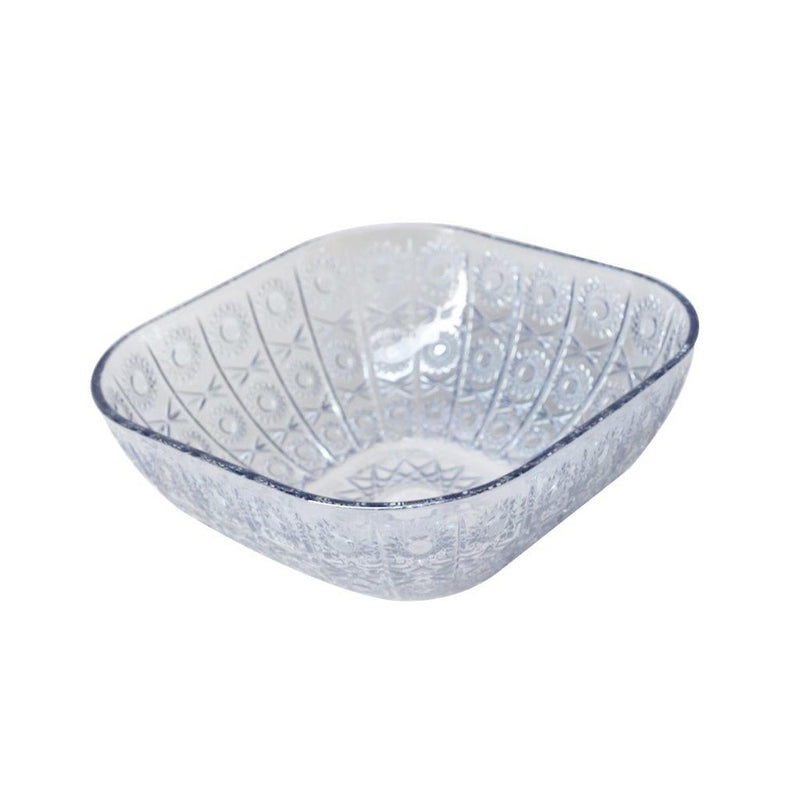Sky Blue Engraved Pattern Dish Bowl and Glass Serving Bowl Set of 7 Pcs 20*8cm 
10*5.5cm (Ctn Box 8 units)
