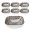 Shiny Black Engraved Pattern Dish Bowl and Glass Serving Bowl Set of 7 Pcs 20*8cm 
10*5.5cm (Ctn Box 8 units)