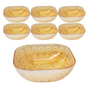 Gold Engraved Pattern Dish Bowl and Glass Serving Bowl Set of 7 Pcs 20*8cm 
10*5.5cm (Ctn Box 8 units)