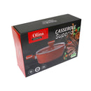Red Granite Non Stick Marble Coated Die Cast Aluminium Casserole Induction Silicone Handle  28 cm (Ctn Box 6 units)