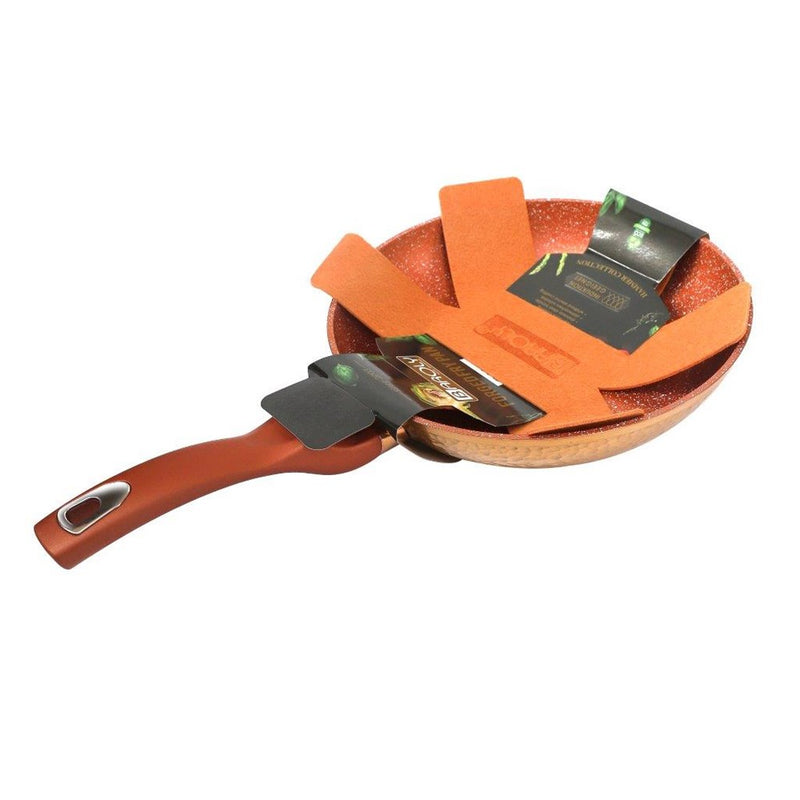 Gold Granite Non Stick Marble Coated Die Cast Forged Aluminium Fry Pan Induction Bakelite Handle  26 cm (Ctn Box 12 units)