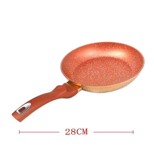 Gold Granite Non Stick Marble Coated Die Cast Forged Aluminium Wok Pan Induction Bakelite Handle  28 cm (Ctn Box 12 units)