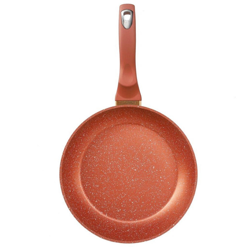 Gold Granite Non Stick Marble Coated Die Cast Forged Aluminium Wok Pan Induction Bakelite Handle  28 cm (Ctn Box 12 units)