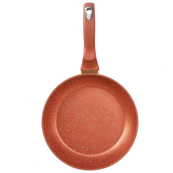 Gold Granite Non Stick Marble Coated Die Cast Forged Aluminium Wok Pan Induction Bakelite Handle  28 cm (Ctn Box 12 units)
