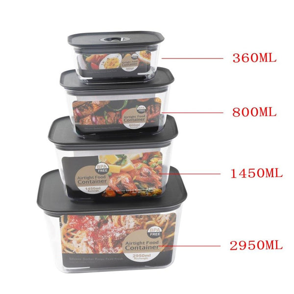 Multipurpose Clear Colour BPA Free Plastic Storage Box Food Container Set of 4 Pcs   23.9*18.3*12.9cm (Ctn Box 16 units)