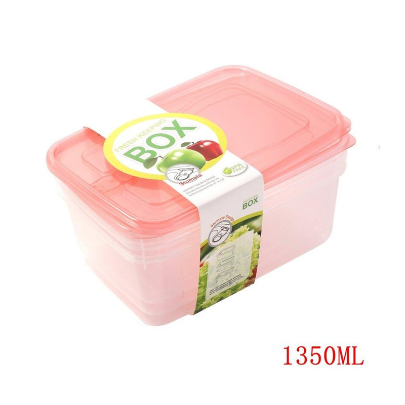 Multipurpose Clear Colour BPA Free Lunch Box Plastic Storage Box Food Container 1350 ml 22.2x14.6x6.5cm (Ctn Box 36 units)