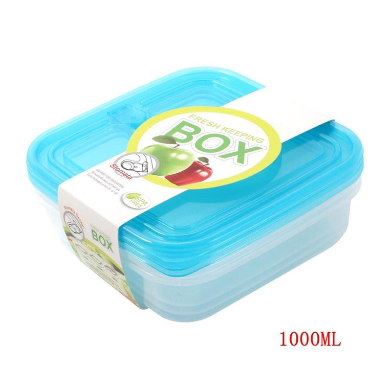 Multipurpose Clear Colour BPA Free Lunch Box Plastic Storage Box Food Container 1000 ml 18.5x18.5x4.8cm (Ctn Box 36 units)
