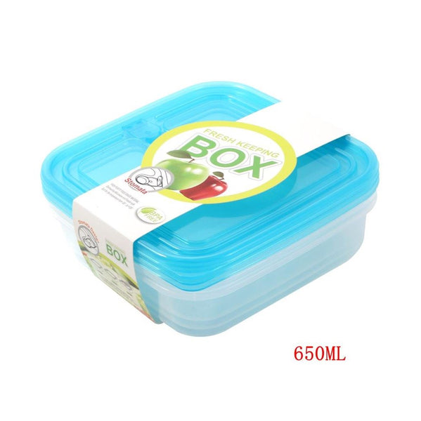 Multipurpose Clear Colour BPA Free Lunch Box Plastic Storage Box Food Container 650 ml 15.3x15.3x4.75cm (Ctn Box 48 units)