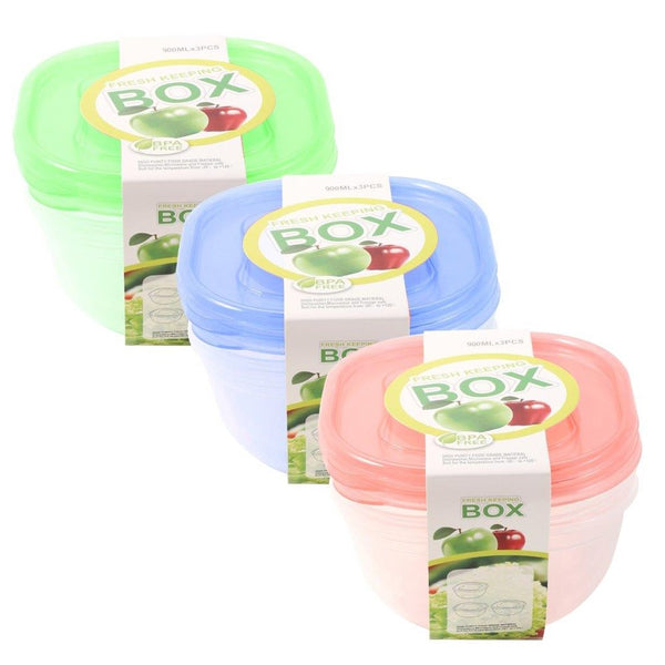 Multipurpose Clear Colour BPA Free Lunch Box Plastic Storage Box Food Container 900 ml  16.2x16.2x8.4cm (Ctn Box 48 units)