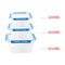 Multipurpose Clear Plastic Clip Lock Lunch Box  Storage Box Food Container Set of 3 Pcs 850 ml/600 ml/400 ml  15.5x12x9.6cm /15.5x12x6.9cm / 15.5x12x4.8cm  (Ctn Box 48 units)