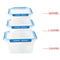 Multipurpose Clear Plastic Clip Lock Lunch Box  Storage Box Food Container Set of 3 Pcs 23.5x16x9.7cm 2000 ml/23.5x16x7cm 1400 ml/ 23.5x16x4.8cm 900 ml  (Ctn Box 16 units)
