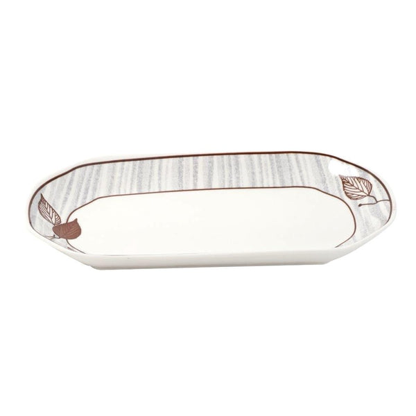 White Floral Pattern Ceramic Oval Serving Plate Serveware Dinnerware 27*4.5 cm (Ctn Box 40 units)