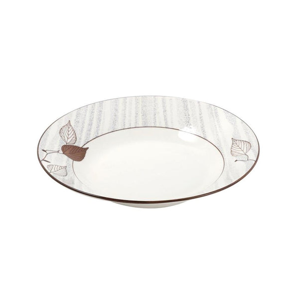 White Floral Pattern Ceramic Round Serving Plate Serveware Dinnerware 23 cm (Ctn Box 48 units)