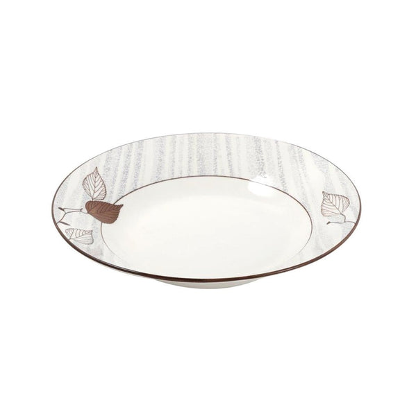 White Floral Pattern Ceramic Round Serving Plate Serveware Dinnerware 23 cm (Ctn Box 48 units)