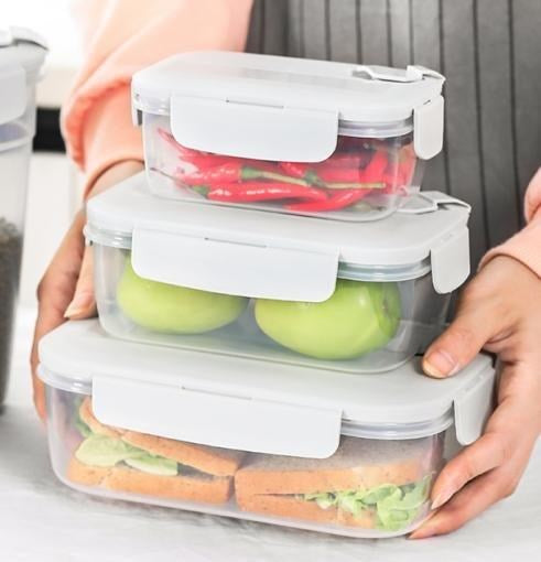 Multipurpose Mixed Colours Plastic Storage Box Food Container Set of 3 Pcs 21x15.5x7 1300 ml
17x13x6.5 800 ml
14x10.5x6 400 ml  (Ctn Box 48 units)