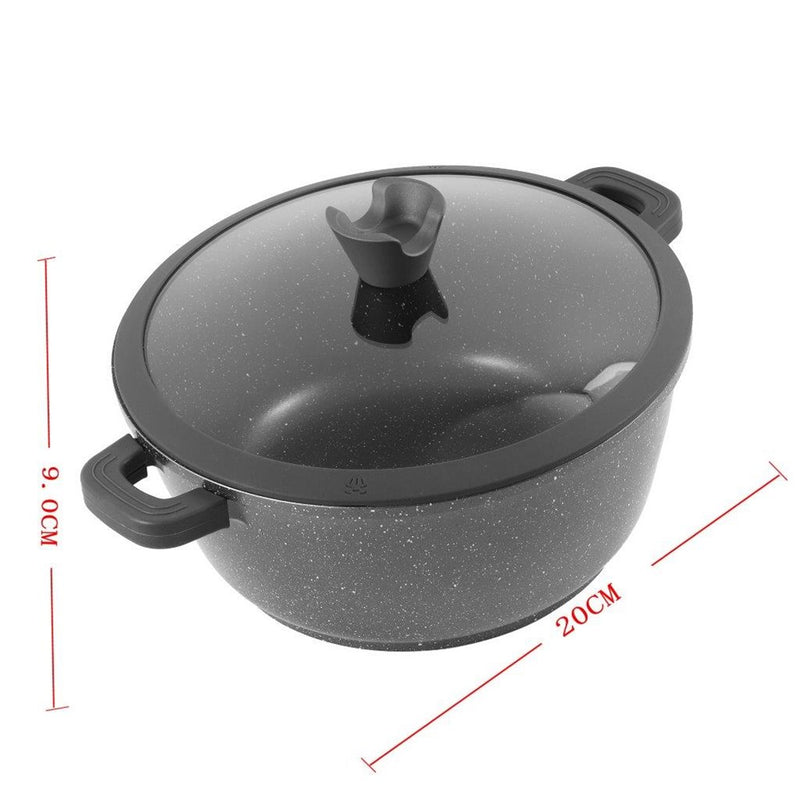 Chef and Cook Non Stick Casserole Marble Coated Die Cast Aluminium Grey Induction 20cm (Ctn Box 4 units)