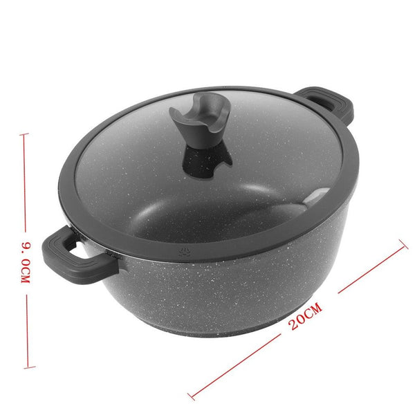 Chef and Cook Non Stick Casserole Marble Coated Die Cast Aluminium Grey Induction 20cm (Ctn Box 4 units)