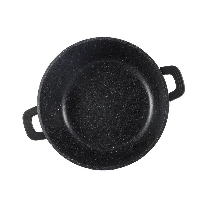 Chef and Cook Non Stick Casserole Marble Coated Die Cast Aluminium Black Induction 28cm (Ctn Box 4 units)