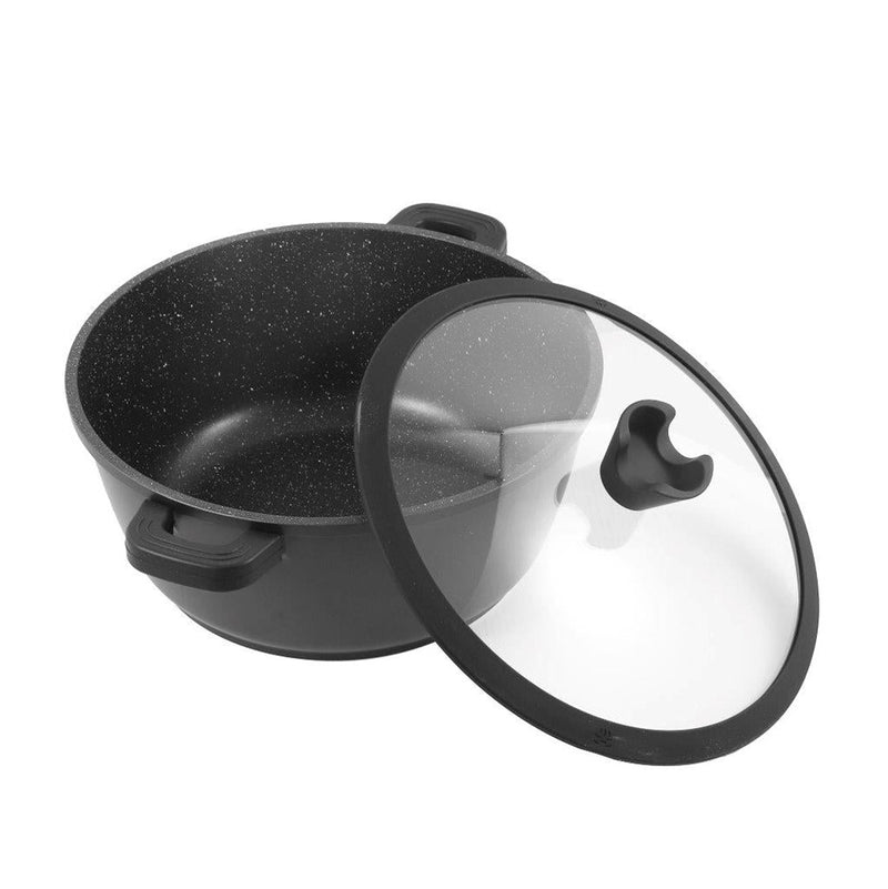 Chef and Cook Non Stick Casserole Marble Coated Die Cast Aluminium Black Induction 8.5L 32cm (Ctn Box 4 units)