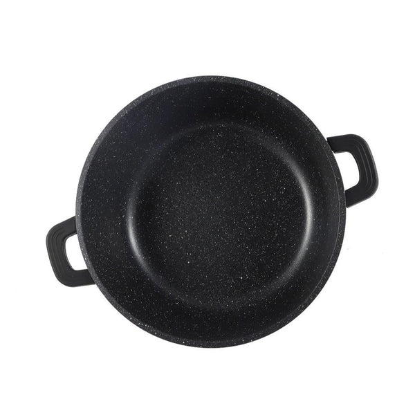 Chef and Cook Non Stick Casserole Marble Coated Die Cast Aluminium Black Induction 40cm (Ctn Box 4 units)