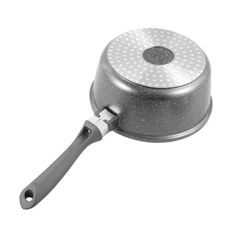 Chef and Cook Non Stick Milk Pan Marble Coated Die Cast Aluminium  Grey Induction 18cm (Ctn Box 4 units)