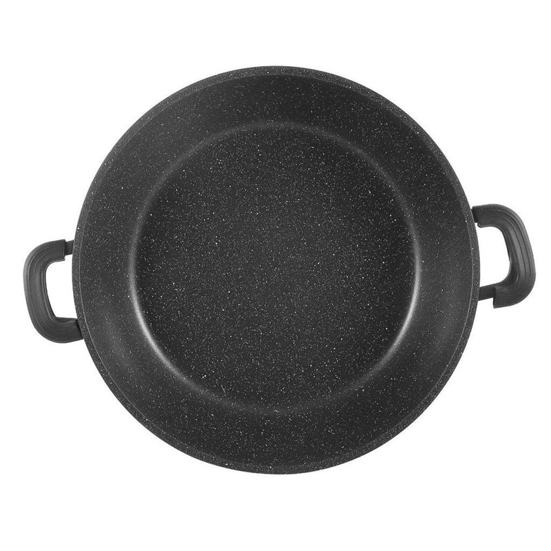 Chef and Cook Non Stick Low Casserole Marble Coated Die Cast Aluminium Black Induction  40cm (Ctn Box 4 units)