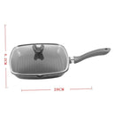 Chef and Cook Non Stick Grill Pan with Glass lid Marble Coated Die Cast Aluminium Grey Induction 28cm (Ctn Box 4 units)