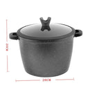 Chef and Cook Non Stick Stock Pot Marble Coated Die Cast Aluminium Grey Induction  28cm (Ctn Box 4 units)