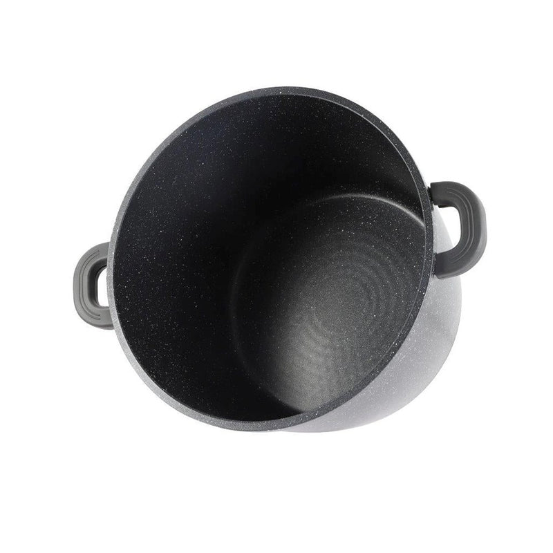 Chef and Cook Non Stick Stock Pot Marble Coated Die Cast Aluminium Grey Induction  28cm (Ctn Box 4 units)