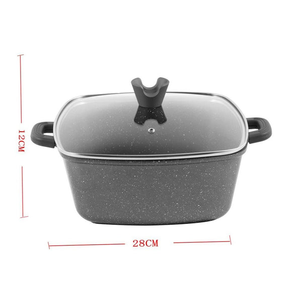 Chef and Cook Non Stick Frying Pot Marble Coated Die Cast Aluminium Grey Induction  28cm (Ctn Box 4 units)