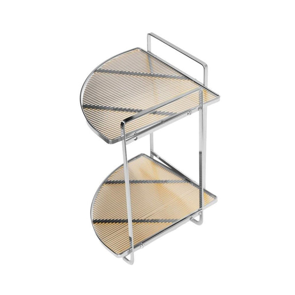 Silver Metal Shower Caddy Bathroom Shelf 2 Tier 22*22*28 cm (Ctn Box 18 units)