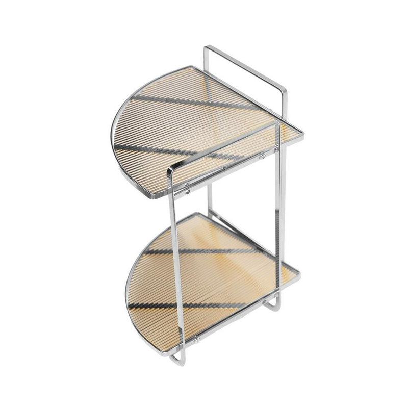 Silver Metal Shower Caddy Bathroom Shelf 2 Tier 22*22*28 cm (Ctn Box 18 units)