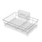 White and Silver Metal Dish Rack Cutlery Storage with Water Drainer 34.5*38.5*14.5 cm (Ctn Box 10 units)