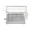Multilayer Silver Metal Dish Rack Cutlery Storage with Water Drainer 24.7*43*36 cm (Ctn Box 12 units)