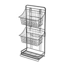 Black Metal Countertop Kitchen Storage Organizer Shelf 25.5*14*57.5 cm (Ctn Box 16 units)