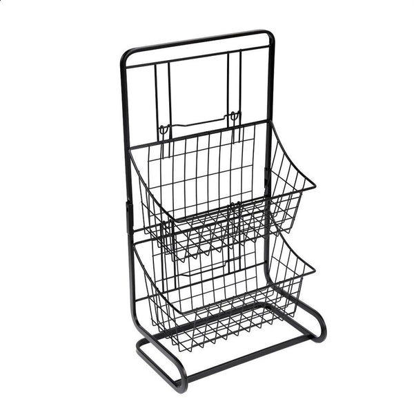 Black Metal Countertop Kitchen Storage Organizer Shelf 26*18*47 cm (Ctn Box 16 units)