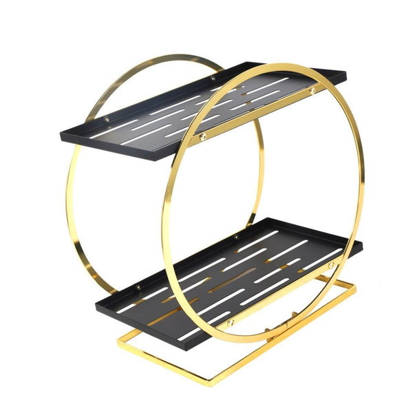 Multilayer Gold Metal Countertop Make up Shelf Storage Organizer Shelf 27.6*15.3*28.6 cm (Ctn Box 18 units)