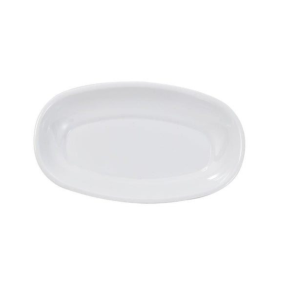 Vanilla White Melamine Platter Side Dish Plate Oval Serving Plate 16*8 cm