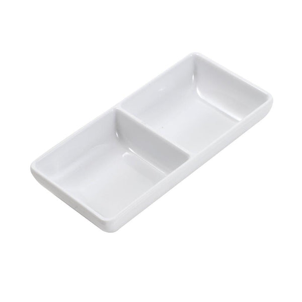 Melamine Mini Divided Dish Plate Dipping Bowl Sauce Dish 14.5cm*7cm*3 cm