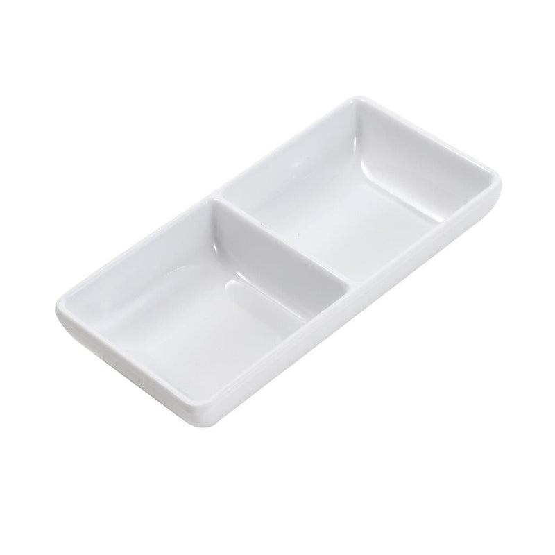 Melamine Mini Divided Dish Plate Dipping Bowl Sauce Dish 14.5cm*7cm*3 cm