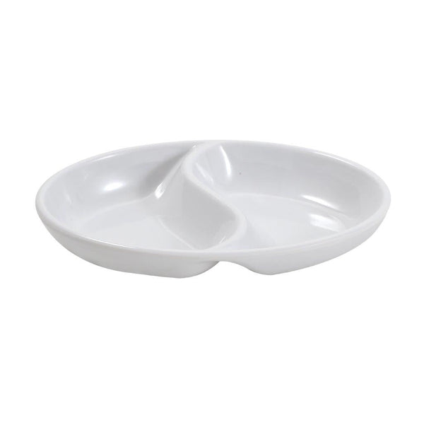 Melamine Mini Divided Dish Plate Dipping Bowl Sauce Dish 11cm*7cm*2cm