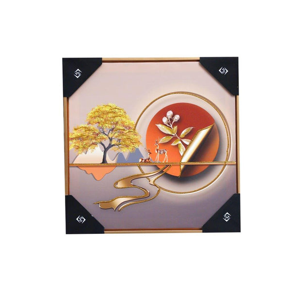 Home Decor Portrait Canvas Wall Art Abstract Nature Oil Painting Picture Frame 42*42 cm