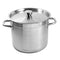 Stainless Steel Deep Stockpot Heavy Base Casserole with Lid 25*27 cm (Ctn Box 8 units)
