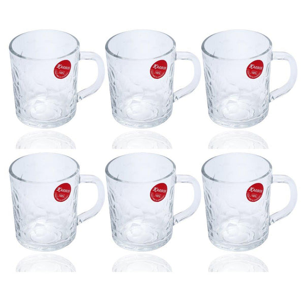 Premium Lead Free Glass Tea Cup Set of 6 Pcs 230 ml (Ctn Box 12 units)
